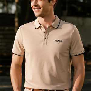 قميص بولو رجالي عالي الجودة مريح بشعار مخصص، تطريز للملابس الكاجوال، نمط حريري للجنسين، قميص جولف - Product Image 1