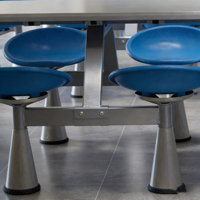 Ensemble de table et de chaises de salle à manger de luxe, moderne, en acier inoxydable, pour restaurant, école, cafétéria