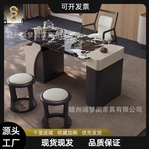 Mesa de Centro de Piedra Ultra Cristal con Superficie de Mármol, Multifuncional, para Preparar Té, Almacenamiento, Mueble para Sala de Estar - Product Image 5