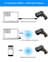 Lecteur de codes-barres 1D 2D DYscan DS5220BL sans fil portable avec support, lecteur COMS, prend en charge l'écran, l'entrepôt, la bibliothèque, le supermarché