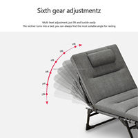 Chaise pliante de voyage portable réglable pour l'extérieur, la plage et le soleil, avec matelas