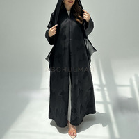 Aschulman Abaya Jacquard Noir Haut de Gamme Personnalisée Luxe Élégant Vêtement Islamique Modeste Longue pour Femme