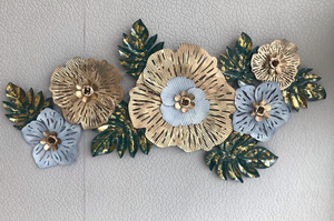 Modern Metal <b>Art</b> Wall <b>Clock</b> Silent Quartz Analog Decorative Hanging <b>Clock</b> Scenic Irregular Floral Wall Decor for Living Room - Product Image 6