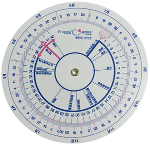 Roue de calculatrice de Date de grossesse OEM de qualité, roue de calculatrice de grossesse ronde médicale <span class=keywords><strong>EDD</strong></span> en plastique - Product Image 2