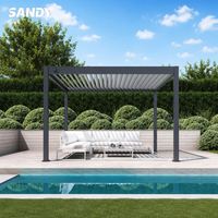 Kits de système de toiture à persiennes étanches avec stores électriques, pergola bioclimatique en aluminium pour jardin, gazebo, pavillon