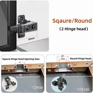 Charnières hydrauliques à fermeture douce en acier laminé à froid pour meubles modernes - pour cuisine, salon, école, salle de bain - Product Image 5