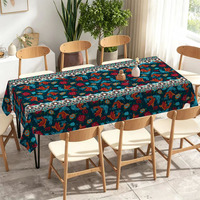 Nappe Imprimée Poissons Koi et Lotus, Style Tendance, Imperméable, Rectangulaire, pour Restaurant et Décoration Intérieure, Prix Usine