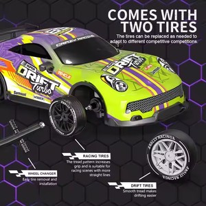 2.4Ghz 1:16 RC moulé sous pression haute vitesse GTR alliage Cool lumières modèle de voiture de course 4WD modèle avec dérive pneus enfants jouet cadeau - Product Image 5