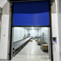Porte à enroulement rapide en PVC de qualité supérieure, porte automatique à grande vitesse pour l'intérieur des supermarchés avec surface finie