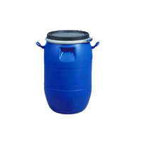 Fût en plastique bleu de 200 litres, HDPE, à ouverture supérieure, qualité alimentaire, recyclable, pour l'emballage de l'eau, des aliments, de l'huile, capacité de 55 gallons