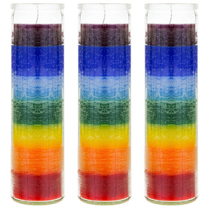3 pcs Thúc đẩy năng lượng tích cực hỗ trợ thiền thư giãn không mùi đa màu Chakra Kính cầu nguyện nguyện nguyện nến - Product Image 1