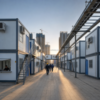 Maison conteneur préfabriquée 40 pieds, bureau de chantier modulaire, hébergement pour travailleurs, structure en acier