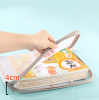 Sac à documents en maille en forme de L, sac à dossiers transparent, grande ouverture, style fermeture éclair, sac à main pour étudiants, pochette de rangement pour devoirs