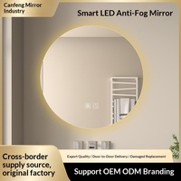 Miroir de salle de bain rond avec éclairage LED, interrupteur à capteur, miroir mural de maquillage, armoire à miroir moderne et simple, activé par capteur
