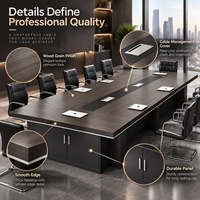 Table de conférence en bois moderne et durable E0, ensemble chaise de bureau, combinaison libre pour grande salle de conférence commerciale