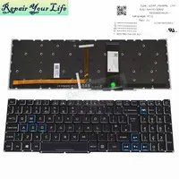 Acer Nitro 5 AN515 54 AN715 51 UKキーボード用のオリジナルのラップトップキーボード、カラフルなバックライト付きブラックLG5P-P90BRL NKI15130MZ