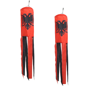 Custom Polyester Albania <b>Flag</b> WindSock Digital Printed Flying Wind Socks for Yard Garden Porch - Product Image 3
