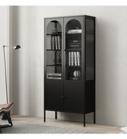 Armoire de rangement multifonctionnelle en acier, étagère métallique sur pied anti-poussière et anti-humidité pour salon