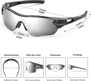 Magnetic Sports <b>Sunglasses</b> Frame UV400 Impact Resistance Anti-Scratch Coating Adjustable Strap Exchangeable Lens for - Product Image 2