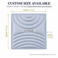 Étui de palette de maquillage écologique rectangulaire bleu clair en similicuir avec couvercle gaufré en feuille d'argent, pour poudre libre cosmétique ABS, OEM 10G