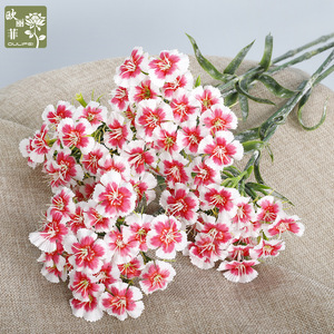 Mini fleurs artificielles de Dianthus, fausses tiges de <span class=keywords><strong>Sweet</strong></span> <span class=keywords><strong>William</strong></span>, décoration de mariage, accent de table pour la maison, arrangement floral d'intérieur - Product Image 1