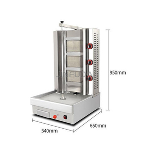 <span class=keywords><strong>Machine</strong></span> électrique à griller Shawarma & <span class=keywords><strong>Kebab</strong></span> motorisée à 3 brûleurs avec <span class=keywords><strong>broche</strong></span> rotative automatique Conception personnalisée pour les fêtes 220V 25kg - Product Image 5