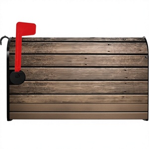 Couverture de boîte <span class=keywords><strong>aux</strong></span> <span class=keywords><strong>lettres</strong></span> magnétique <span class=keywords><strong>en</strong></span> <span class=keywords><strong>bois</strong></span> brun à texture vintage, 21x18 pouces, rectangulaire, décoration pour la maison, le jardin et la campagne - Product Image 1