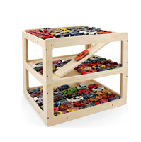 Vitrine de présentation en bois pour voitures miniatures avec rampe de stationnement, garage de rangement pour modèles moulés sous pression à l'échelle 1/64, 1/24, 1/18