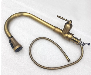 Grifo Mezclador de Lavabo de Bronce Antiguo Montado en Pared, de Latón, Agua Fría y Caliente, Válvula Cerámica, Doble Manija, Estilo Europeo Clásico, Oculto, OEM, 3 Orificios - Product Image 4