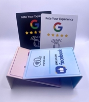 PVC acrylique personnalisé NFC programmable Google Review et Menu QR code support NFC