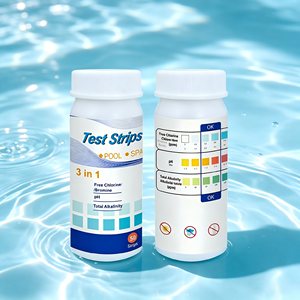 Bandelettes de test de piscine 3 en 1, 50 bandelettes, kit de test rapide et précis de l'eau de piscine et de spa pour le chlore libre, le <span class=keywords><strong>pH</strong></span> et l'alcalinité totale - Product Image 5
