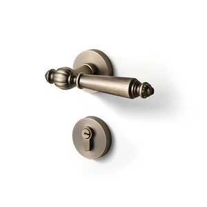 BAGB <strong>French</strong> Palace Style Antique Bronze Magnetic Silent Interior Door <strong>Lock</strong> with Sculpted Long Handle for Luxury Bedroom Doors - Product Image 4