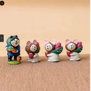 Figurine en résine style japonais chat ZAKKA, Arbre de kaki Récolte d'automne, Tendance, inspirée d'Instagram, Artisanat de poupée en boîte mystère - Product Image 6