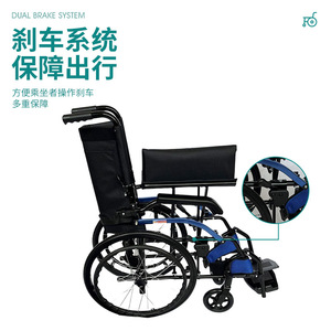 Fauteuil roulant manuel léger avec pneus en PU et frein en U pour l'assistance à la mobilité des personnes âgées - Product Image 2