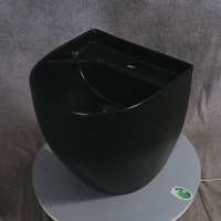 Lavabo monobloc de haute qualité à montage mural évier de navire blanc rond en céramique lavabo suspendu avec demi piédestal