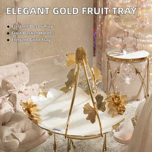 ตะกร้าผลไม้เคลือบสีทองคลาสสิกแบบมีขาตั้งสำหรับเสิร์ฟขนมหวานและอาหาร รุ่นใหม่ปี 2026 - Product Image 2