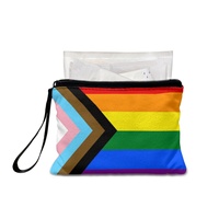 Dompet Koin Lipat Kustom Pola Pelangi Gay untuk Bertema Progress-Pride, Dompet Mini untuk Dibawa di Saku, Dompet Mini untuk Belanja