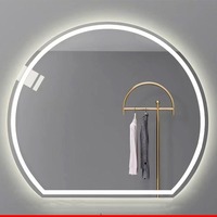 Miroir intelligent semi-circulaire pour salle de bain, coiffeuse, maquillage, éclairage LED, salon de beauté, barbier, cuisine, salon, à suspendre au mur