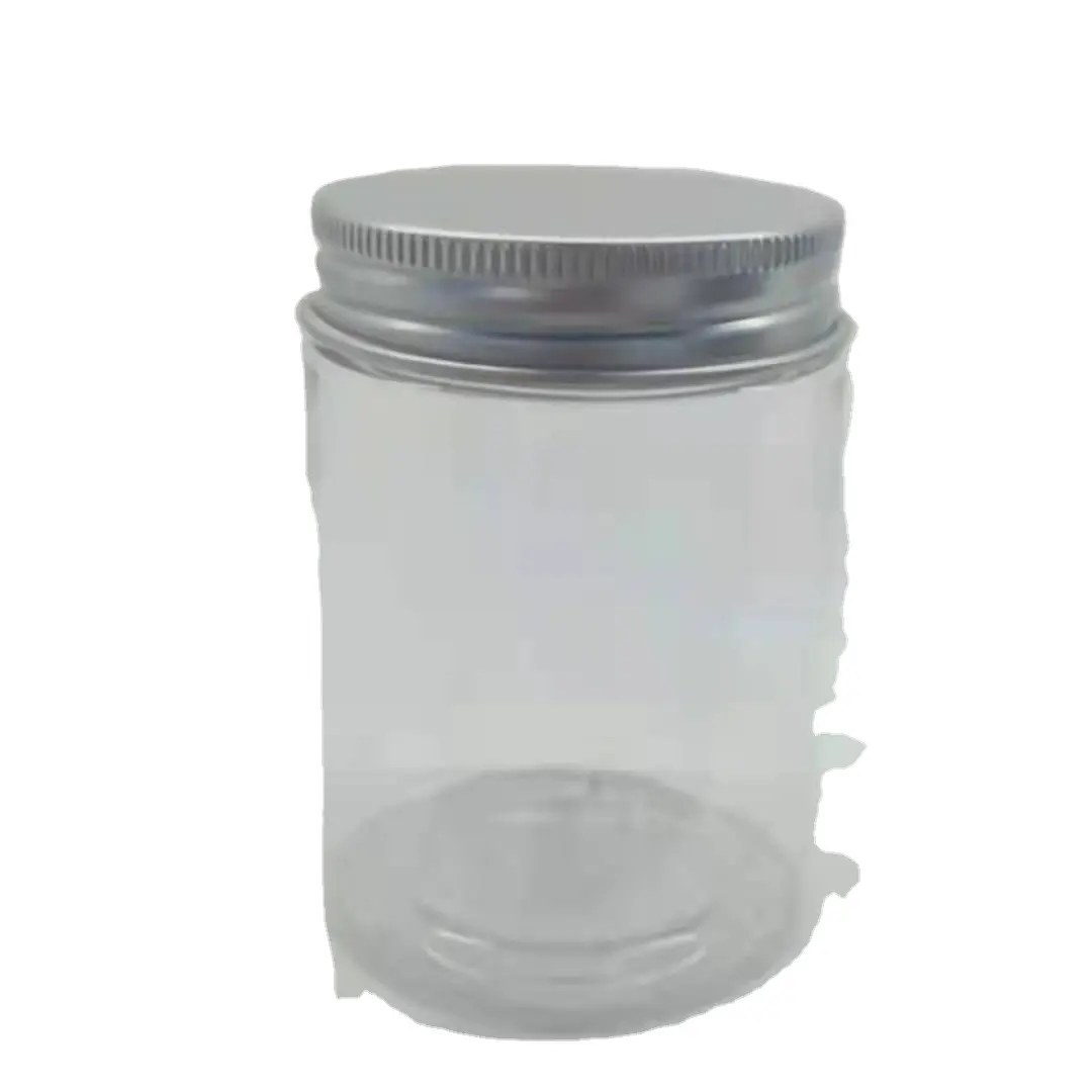 透明プラスチックペットボトル50 × 68mmアルミ蓋付き容器