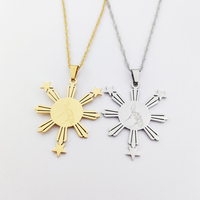 Acier inoxydable Or Couleur Philippines Carte Pendentif Collier Mode Philippines Carte Coeur Bijoux