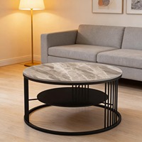 Table de salon durable avec plateau en ardoise