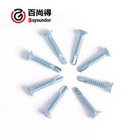 Vis à cloison sèche Baysundor autoperceuses à tête trompette en acier galvanisé et zingué, collées, métriques, classe 4.8 6.8, filetage fin/gros