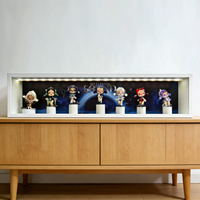 Espositore per Blind Box, Creatore di Scenari Fai-da-Te, Scatola Ombra Rettangolare Moderna in MDF con Luci LED, Cornice Nera Ecologica