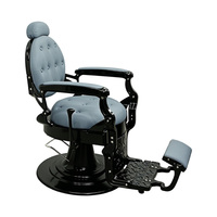 Fauteuil de barbier hydraulique avec dossier en forme de cœur, en cuir PU, pivotant à 360°, entièrement inclinable avec repose-pieds réglable pour salon de coiffure