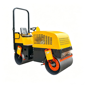 Mini Compactadora de Asfalto, Rodillo Vibratorio de Doble Tambor, Rodillo de Construcción con Motor Diésel - Product Image 3