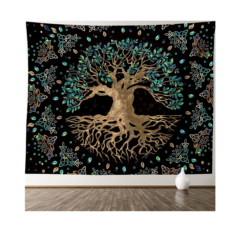 Wandbehang-Böhmischer Hippie, der Baum-Wandteppiche wünscht Psychedelic Wall Carpet Mystic Aesthetic Wall Tapisserie