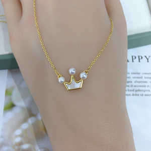 สร้อยคอไข่มุกน้ำจืดแท้ ชุบทอง 18K ประดับมุกสีน้ำตาล ขายดี - Product Image 2