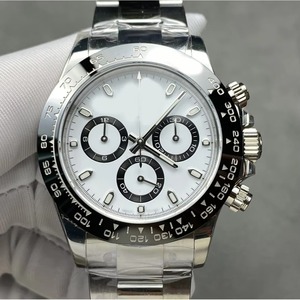 Drioshipping Montre mécanique légère de luxe en acier inoxydable 4131 40mm avec cadran sans lettrage aiguilles lumineuses chronographe pour hommes - Product Image 1