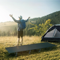 Lit tente ultraléger Cadre métallique en alliage d'aluminium Lit de camp simple pliant portable pour l'extérieur Lit de voyage