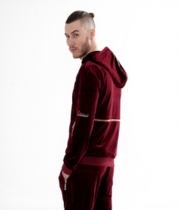 Elegantes Trajes Deportivos <span class=keywords><strong>de</strong></span> <span class=keywords><strong>Terciopelo</strong></span> Personalizados para <span class=keywords><strong>Hombre</strong></span>, Ropa al por Mayor, Trajes Deportivos <span class=keywords><strong>de</strong></span> <span class=keywords><strong>Terciopelo</strong></span> Rojo Borgoña con Cremallera Personalizados para <span class=keywords><strong>Hombre</strong></span> - Product Image 3